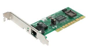 A green PCI network interface card with a metal bracket and one RJ-45 port
